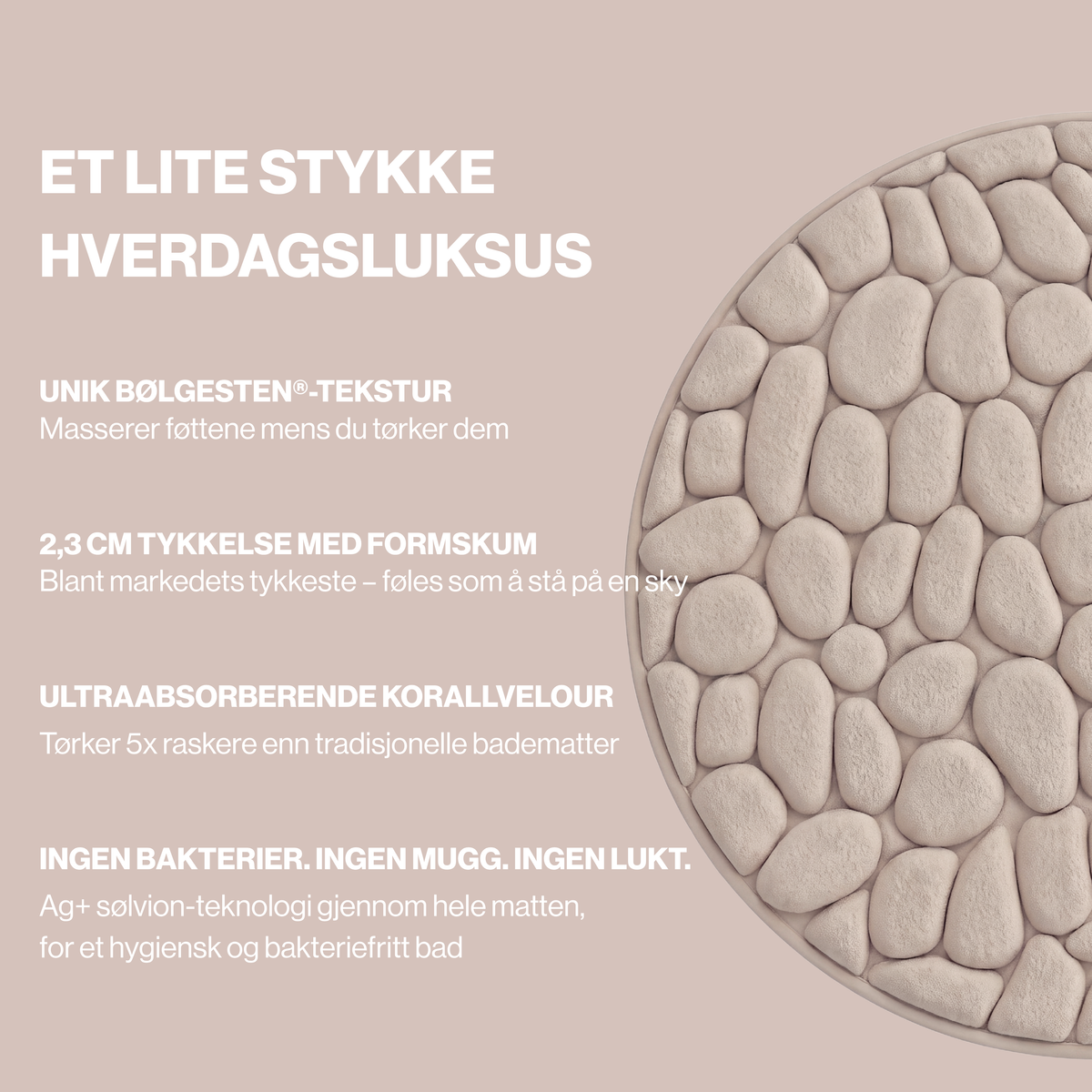 BØLGESTEN® RUND BADEMATTE
